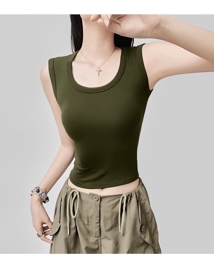 Plain Cropped Tank Top