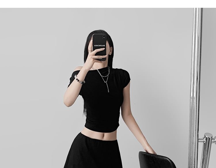 Skirt Overlay Flared Pants with Mid Waist