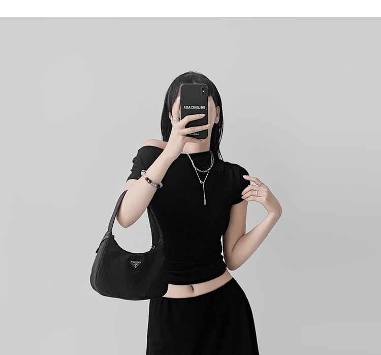 Skirt Overlay Flared Pants with Mid Waist