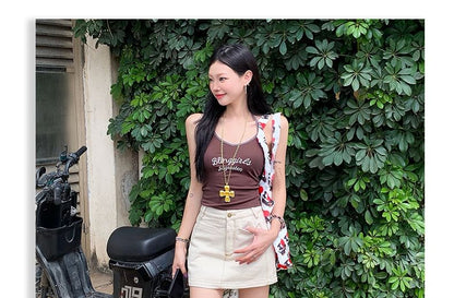 Denim Mini A-Line Skirt