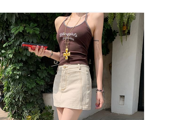 Denim Mini A-Line Skirt