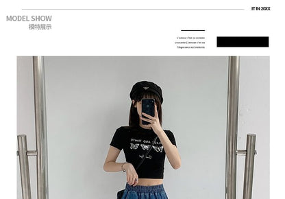 Mid Waist Pleated Denim Shorts