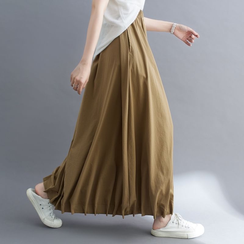 Plain Maxi A-Line Skirt