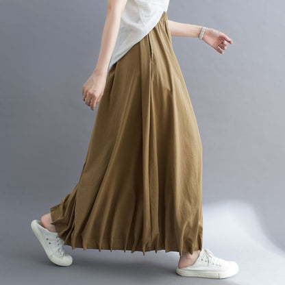 Plain Maxi A-Line Skirt