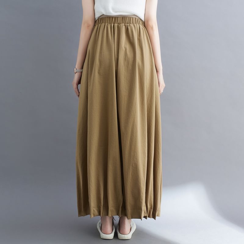 Plain Maxi A-Line Skirt