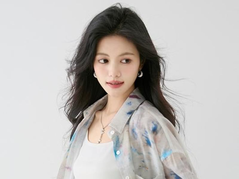 Tie-Dye Sheer Button-Up Long-Sleeved Shirt