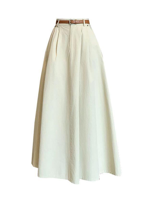 Plain Midi A-Line Skirt