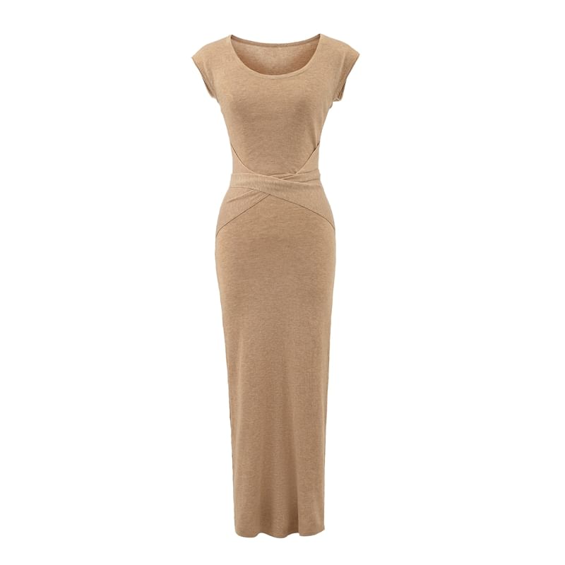 Scoop Neck Sleeveless A-Line Maxi Dress - Altfashion Shop