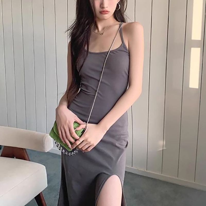 Backless Spaghetti Strap A-Line Dress - Altfashion Shop
