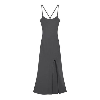 Backless Spaghetti Strap A-Line Dress - Altfashion Shop