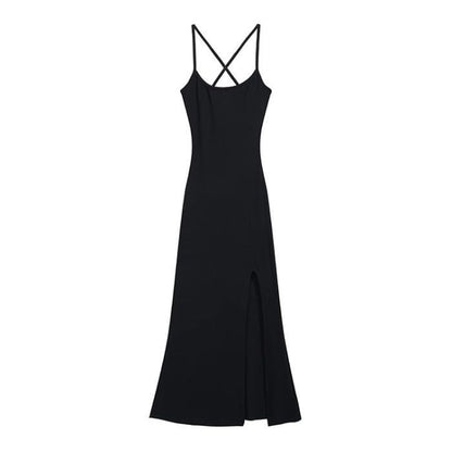 Backless Spaghetti Strap A-Line Dress - Altfashion Shop