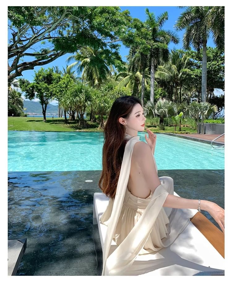 Open Back A-Line Maxi Dress - Altfashion Shop