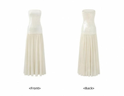 Strapless A-Line Maxi Dress - Altfashion Shop