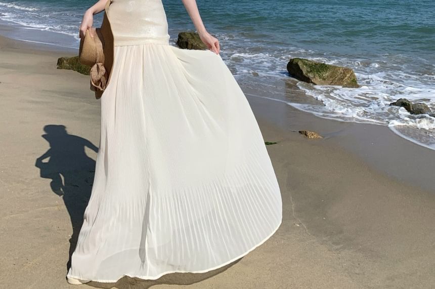 Strapless A-Line Maxi Dress - Altfashion Shop