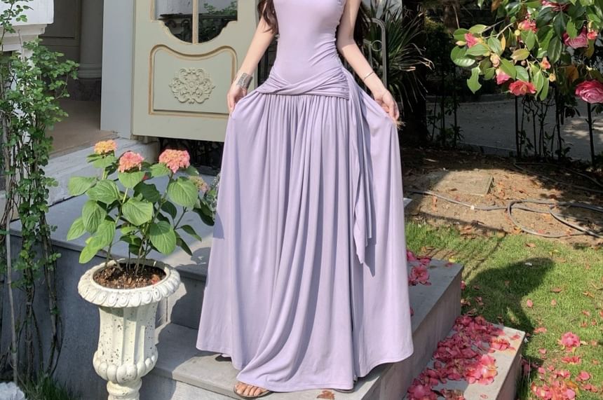 Black Asymmetrical Maxi Dress - Altfashion Shop