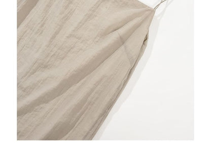 Sheer Shirt Over Spaghetti Strap Maxi Dress - Altfashion Shop