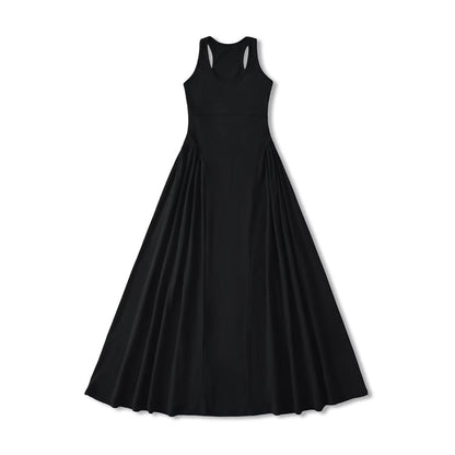 Crew Neck Sleeveless A-Line Maxi Dress - Altfashion Shop