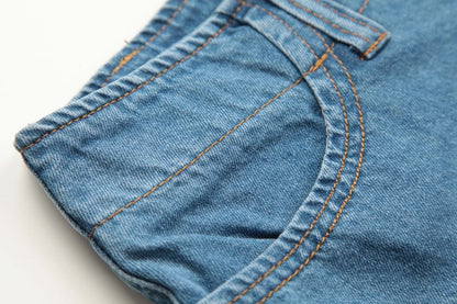 Low Rise Pleated Denim Mini A-Line Skort