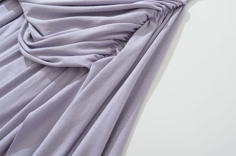 One Shoulder Ruched Sleeveless A-Line Dress - Altfashion Shop