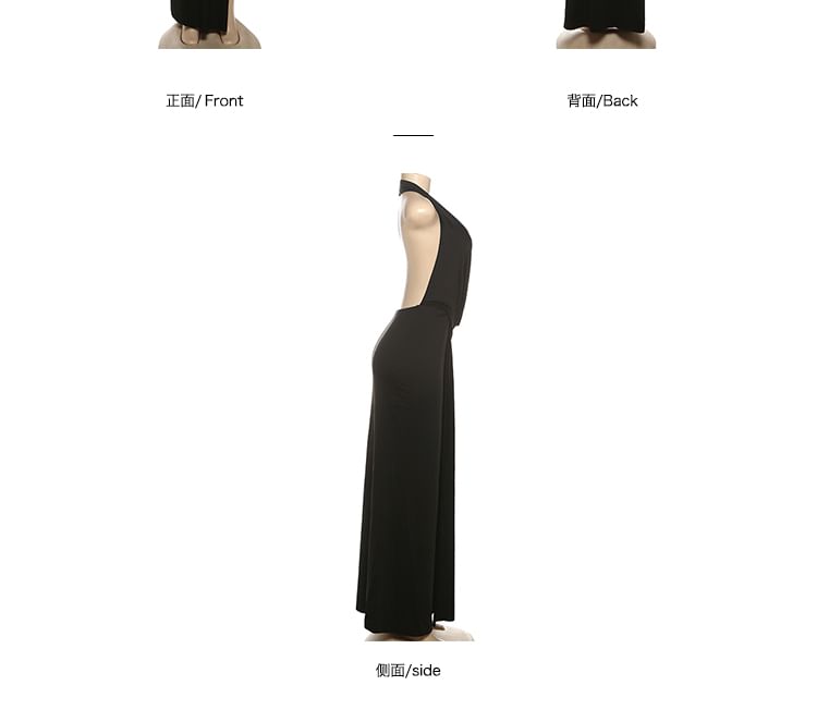 Plunged Sleeveless Sheath Maxi Dress - Altfashion Shop