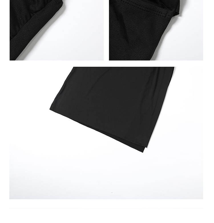 Plunged Sleeveless Sheath Maxi Dress - Altfashion Shop