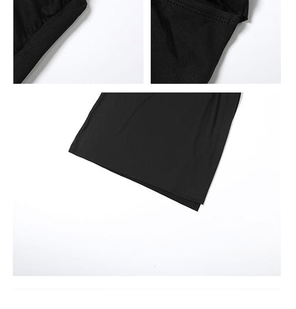 Plunged Sleeveless Sheath Maxi Dress - Altfashion Shop