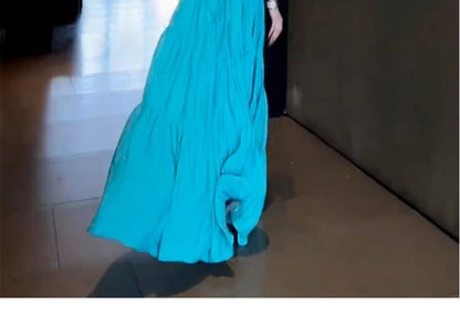 Halter Open Back Slit A-Line Maxi Dress - Altfashion Shop