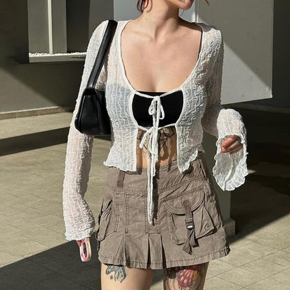 Plain Open-Front Cropped Cardigan