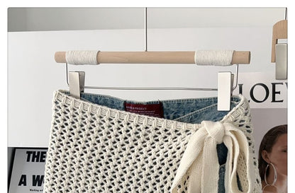 Crochet Knit Half Apron Skirt