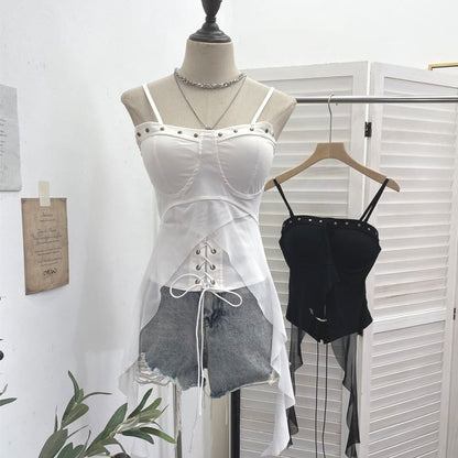 Studded Lace Padded Camisole Top