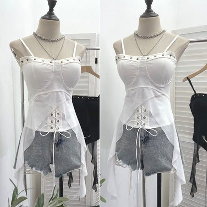 Studded Lace Padded Camisole Top