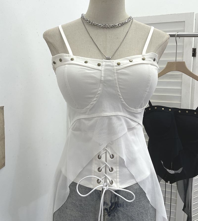 Studded Lace Padded Camisole Top