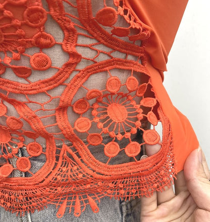 Padded Lace Camisole Top in Solid Color