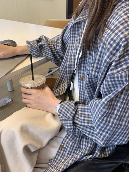 Plaid Button-Up Shirt