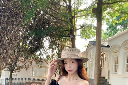 Off Shoulder Lace Panel Blouse