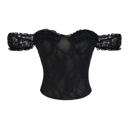 Off Shoulder Frill Lace Top