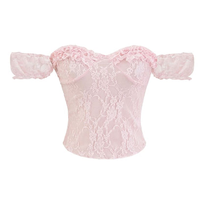 Off Shoulder Frill Lace Top