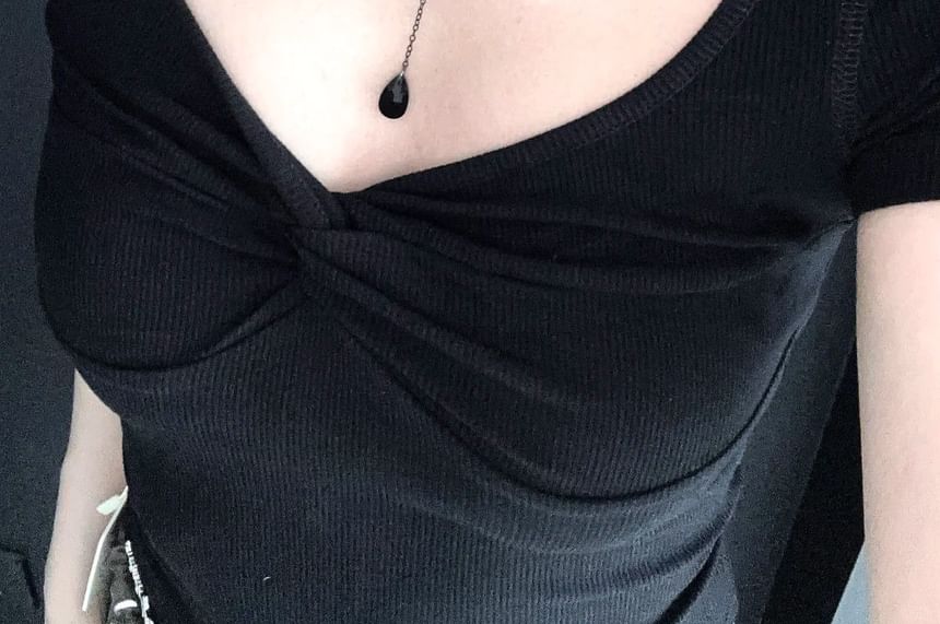 Chain Crystal Necklace Faux Station