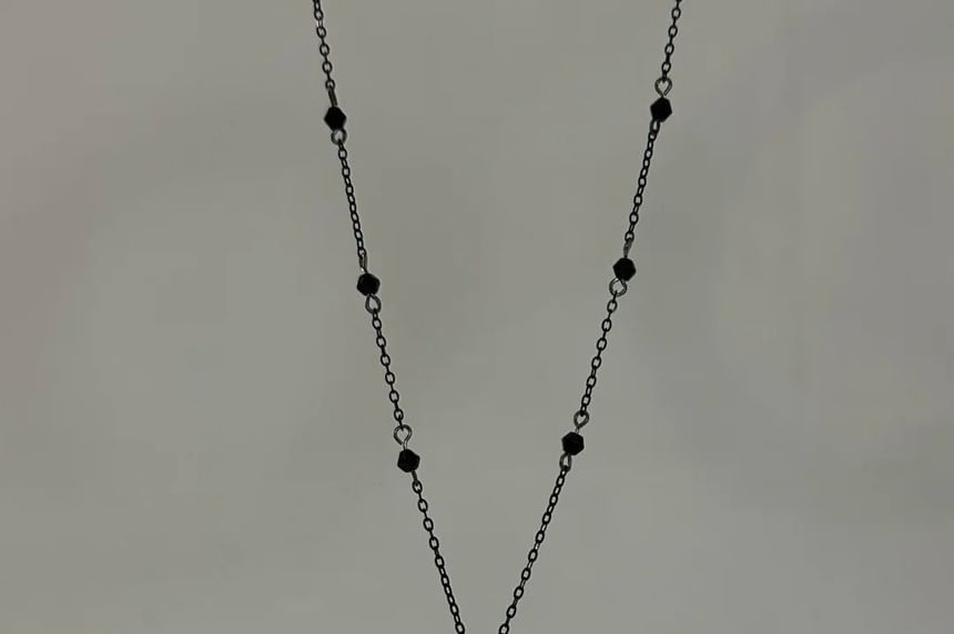 Chain Crystal Necklace Faux Station
