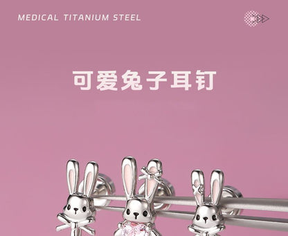 Set Ear of 3: Rabbit Stud Rhinestone