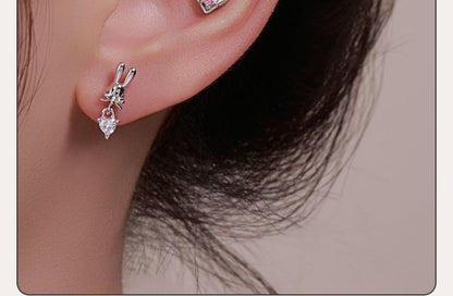 Set Ear of 3: Rabbit Stud Rhinestone
