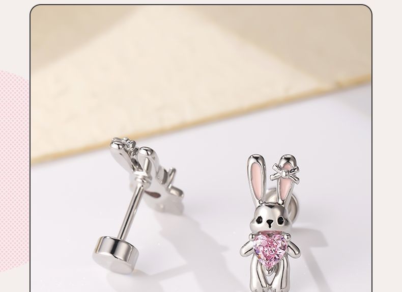 Set Ear of 3: Rabbit Stud Rhinestone