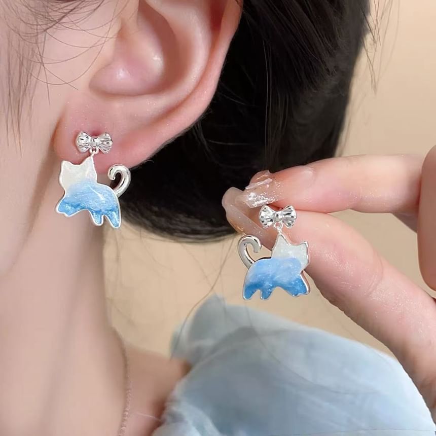 Bow Cat Earring Drop