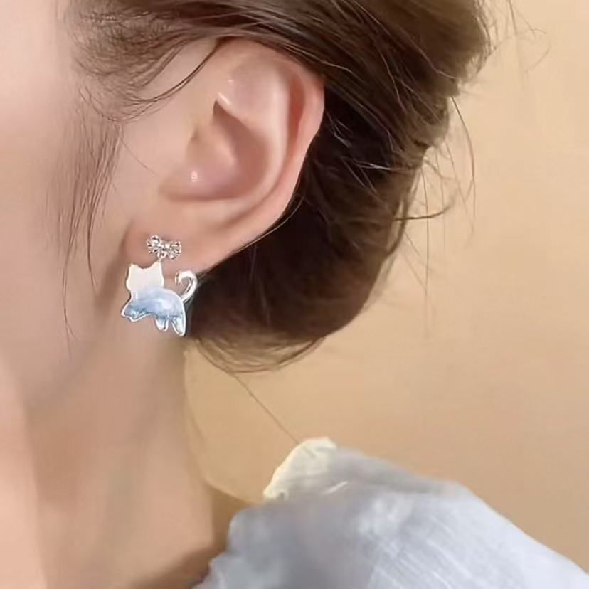 Bow Cat Earring Drop