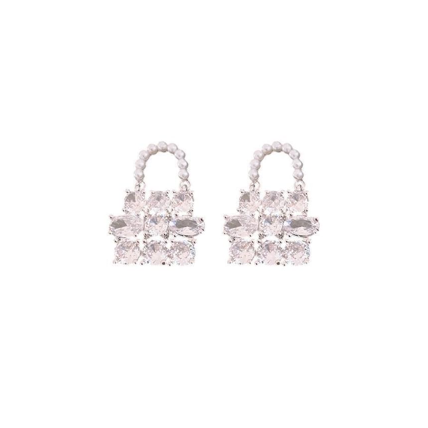 Earring Drop Handbag Pearl Faux Rhinestone