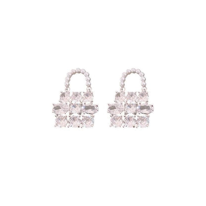 Earring Drop Handbag Pearl Faux Rhinestone