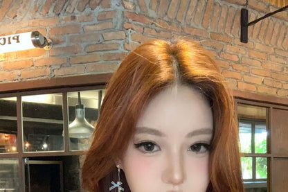 Bow Pearl Faux Drop Fringed Earring