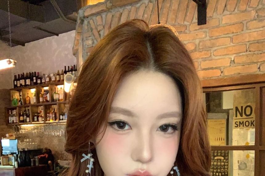 Bow Pearl Faux Drop Fringed Earring