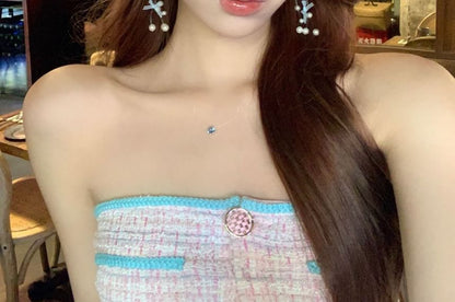 Bow Pearl Faux Drop Fringed Earring