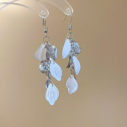 Fringed Drop Earring Hook Shell